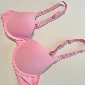 Victoria's Secret Push-Up Bra with Shine 'Love' Straps Size 34A